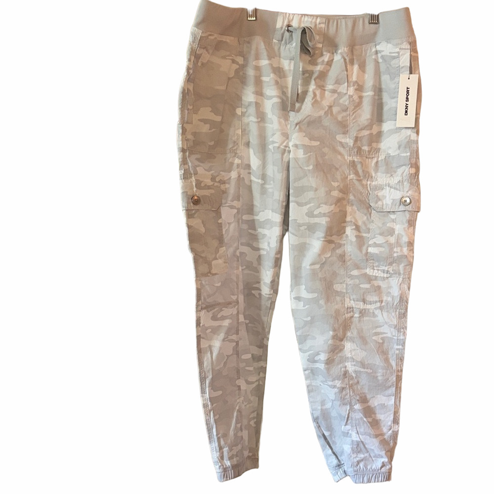 DKNY Sport cotton camo cargo jogger pants size L NWT. - Picture 2 of 6